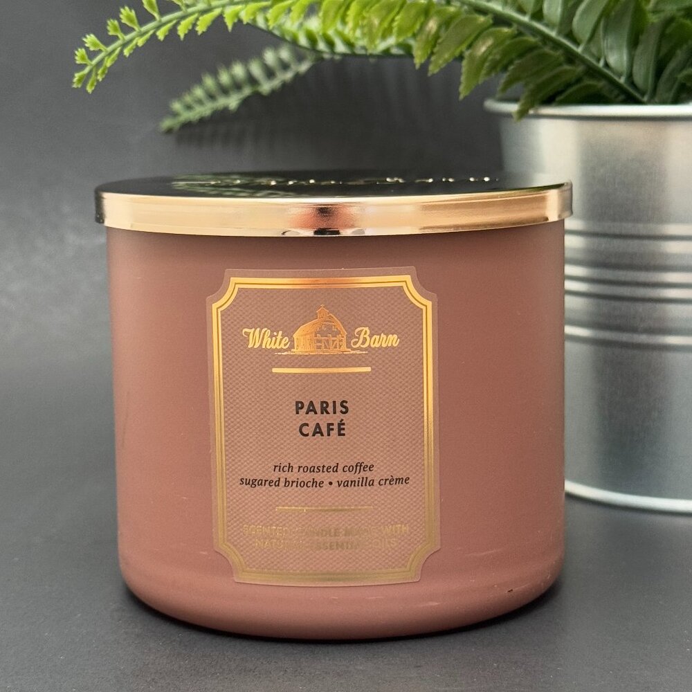 BBW Paris Café White Barn Bath & Body Works 3 Wick Candle